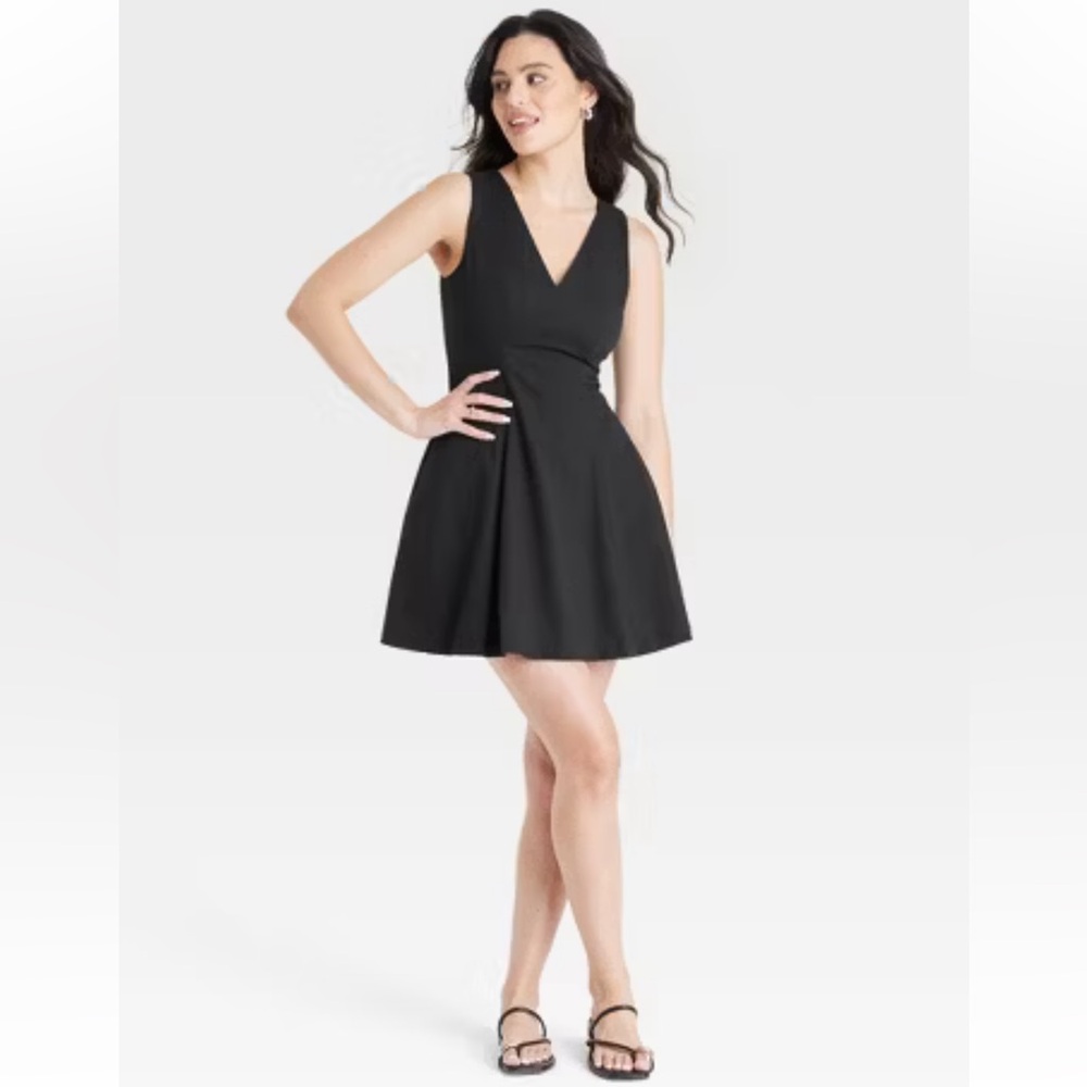 Women's Fit & Flare Mini Dress A New
Day Black new cotton blend size 10